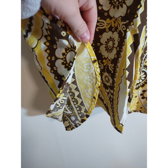 Talbot's Women's 10 Yellow Brown Skirt Geometric Groovy Vintage - Picture 3 of 10